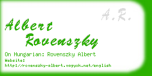 albert rovenszky business card